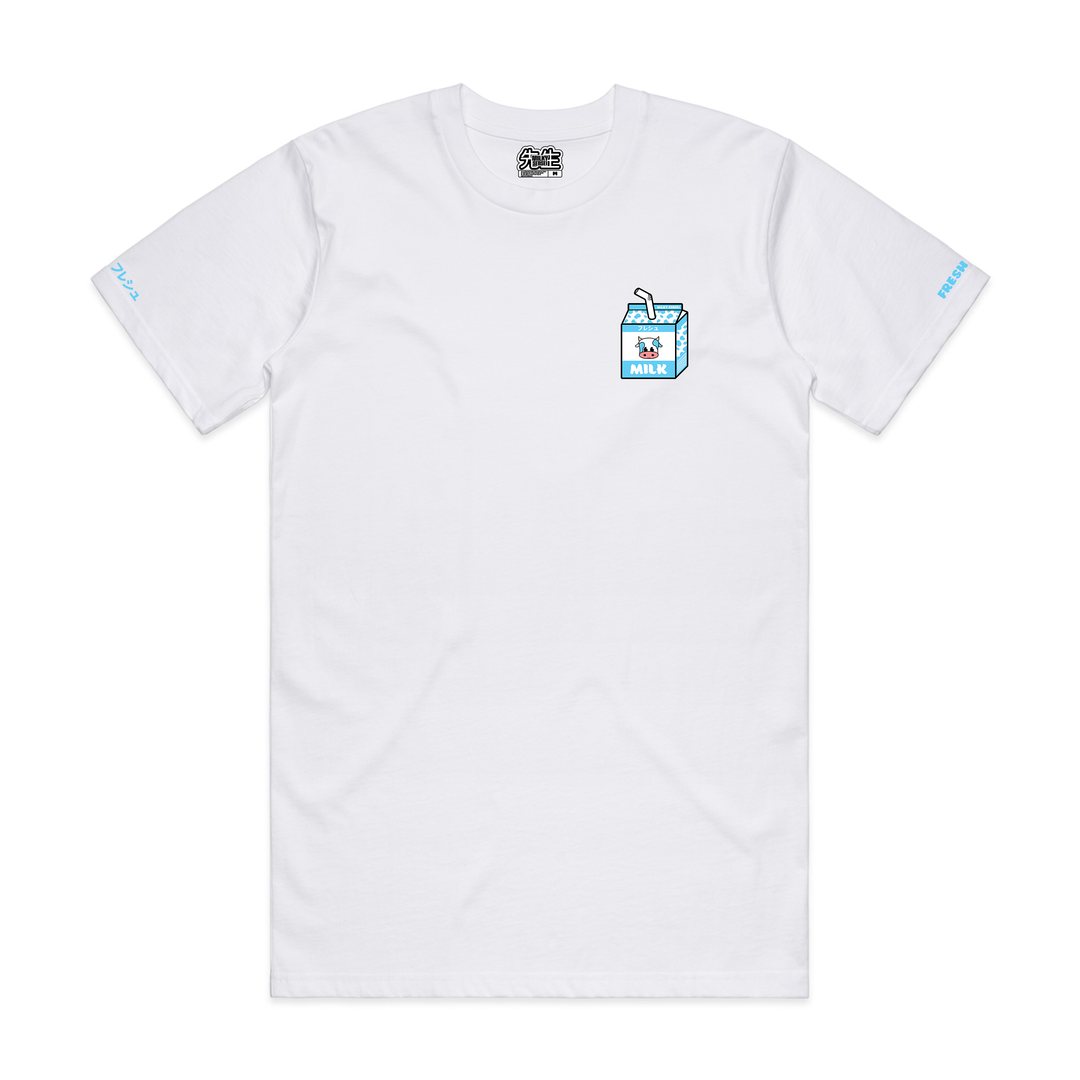 Kawaii Milk Club Tee - Fresh (White/Blue)