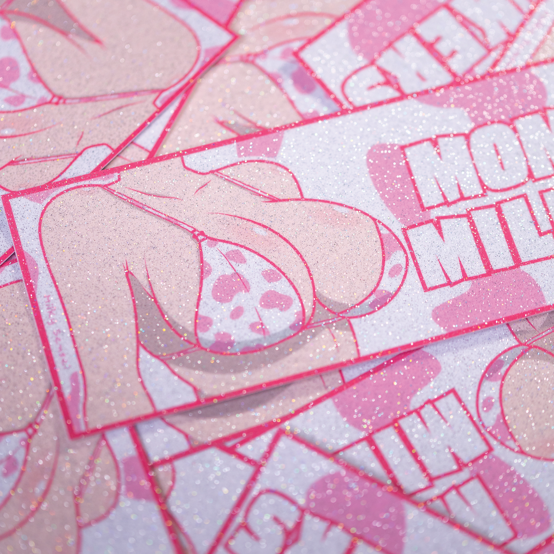 Mommy Milkers Slap Sticker - Pink (Glitter Holo)